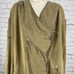Free People Brown Grunge Asymmetric Zipped Oversized Long Hoodie Size Small S