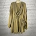 Free People Brown Grunge Asymmetric Zipped Oversized Long Hoodie Size Small S