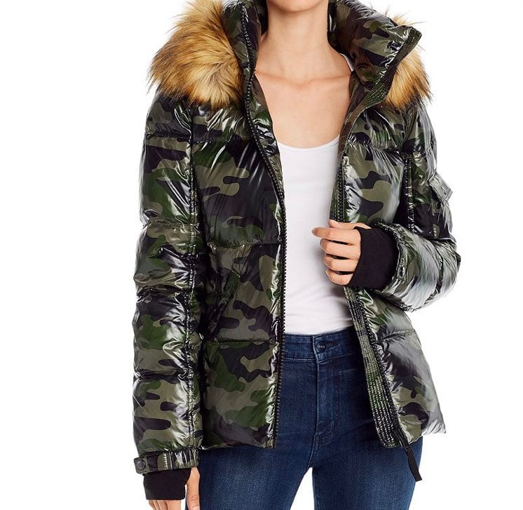 Aqua camo faux fur best sale jacket