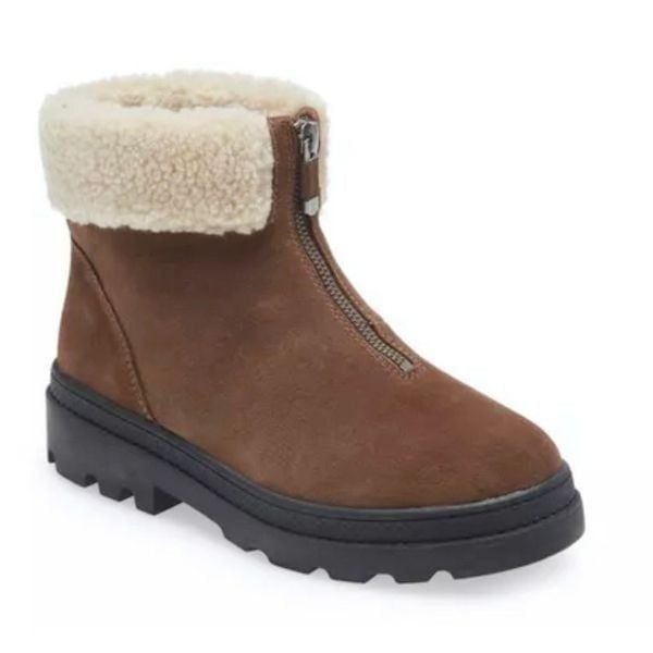 Caslon Boots Cayla Water Resistant Size 9.5 Faux Shearling Trim Booties