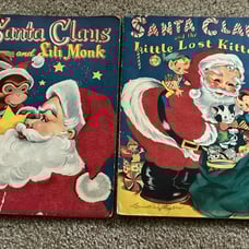 Vintage Whitman Christmas Santa Claus Books Fuzzy Wuzzy 1950