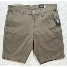 Volcom Men's Road Trip Cotton Stretch Shorts 'Military Green' Size 30 NWT - 501