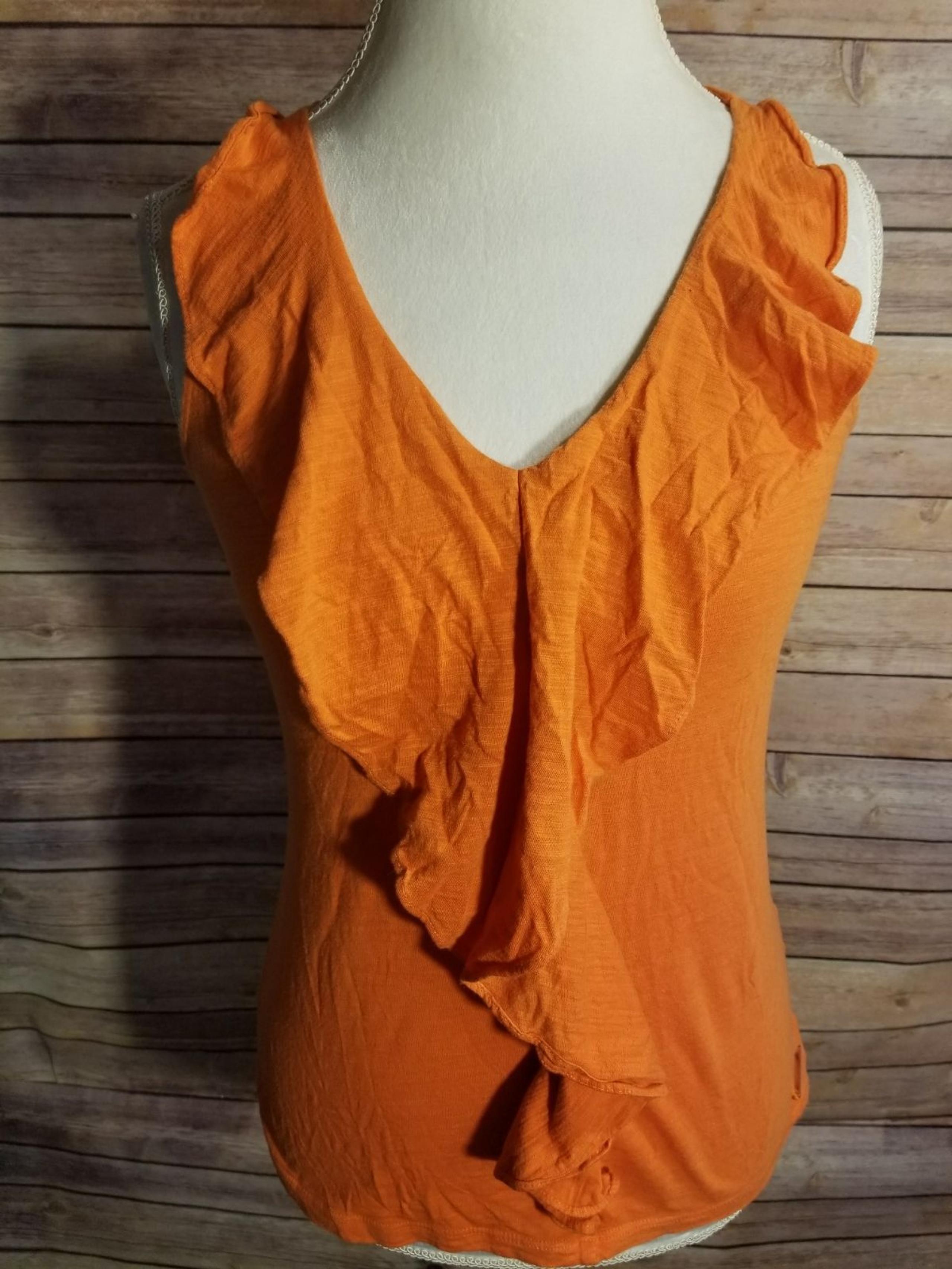 Michael Kors Orange Ruffle Top