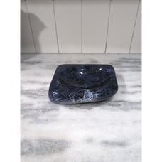 Marble Sodalite Ashtray, Mid Century Modern, Blue Trinket Dish, Stone Ashtray