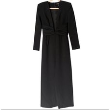 Banana Republic Black Jumpsuit Women's 2 Deep V-Neck Wide Leg Holiday Party NEW
