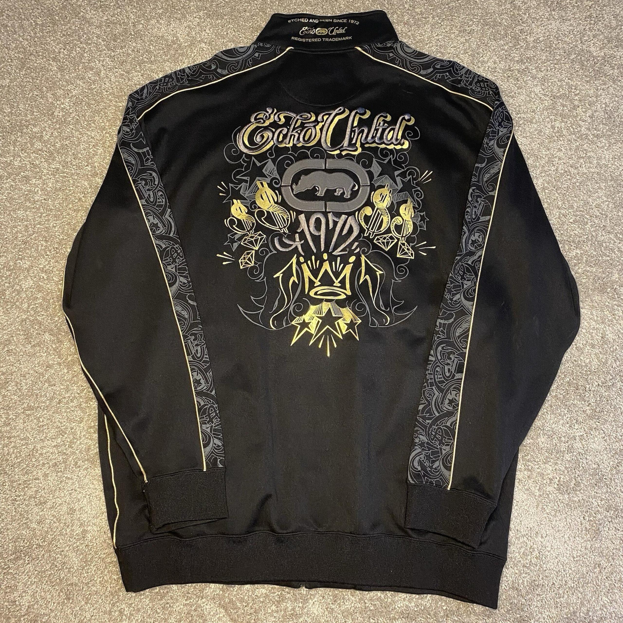VTG NWT Ecko Unltd Jacket Men's 3XL Y2K Dollar Sign Money Full Zip Embroidered