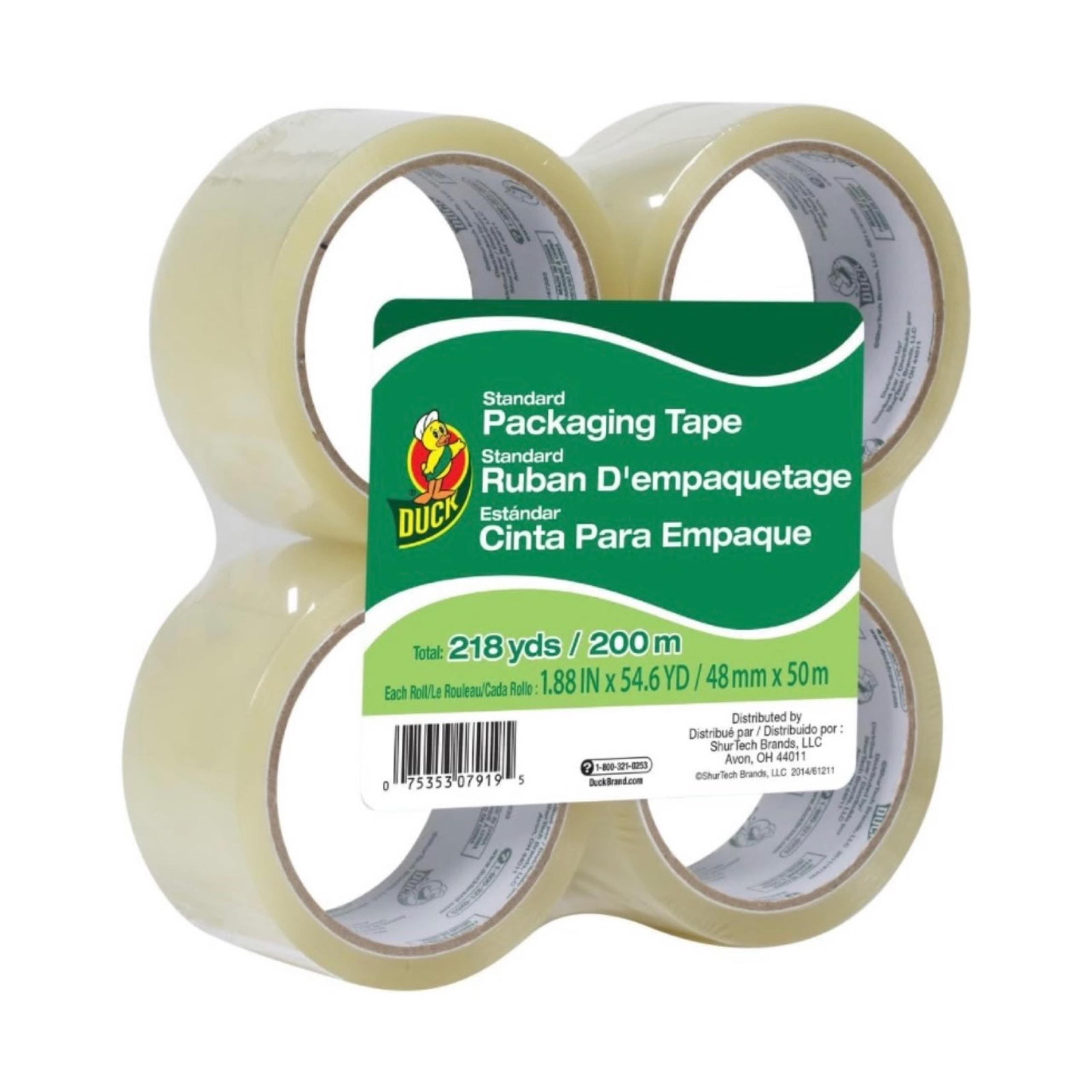 DUCK PACKING TAPE BRAND - (4 ROLLS) (shipping / packing / storage supplies )