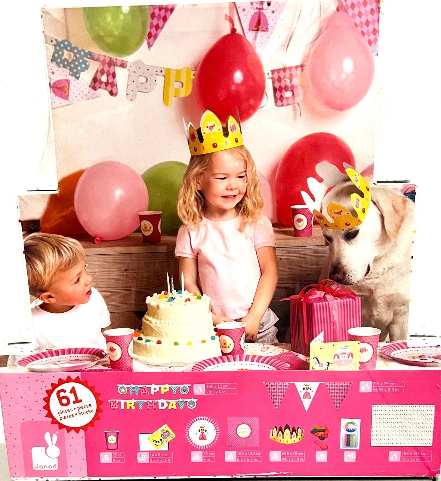 Janod’s - 61 PC Happy Birthday Princess Set Sealed (NEW )