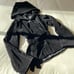 PBD 70s black made in hong kong belted hooded button down jacket womens 7