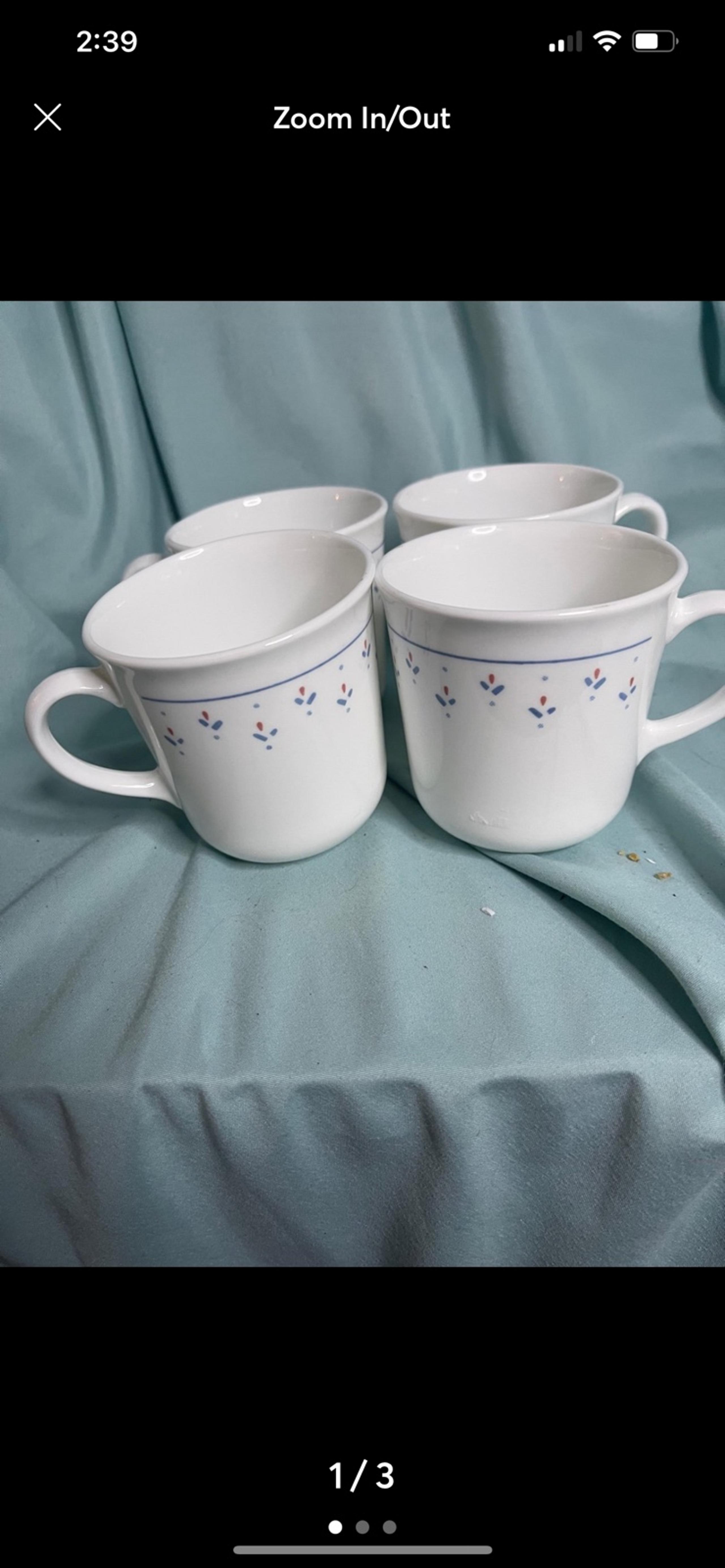 Corelle Normandy ( discontinued ) set of 4 coffee / tea cups.