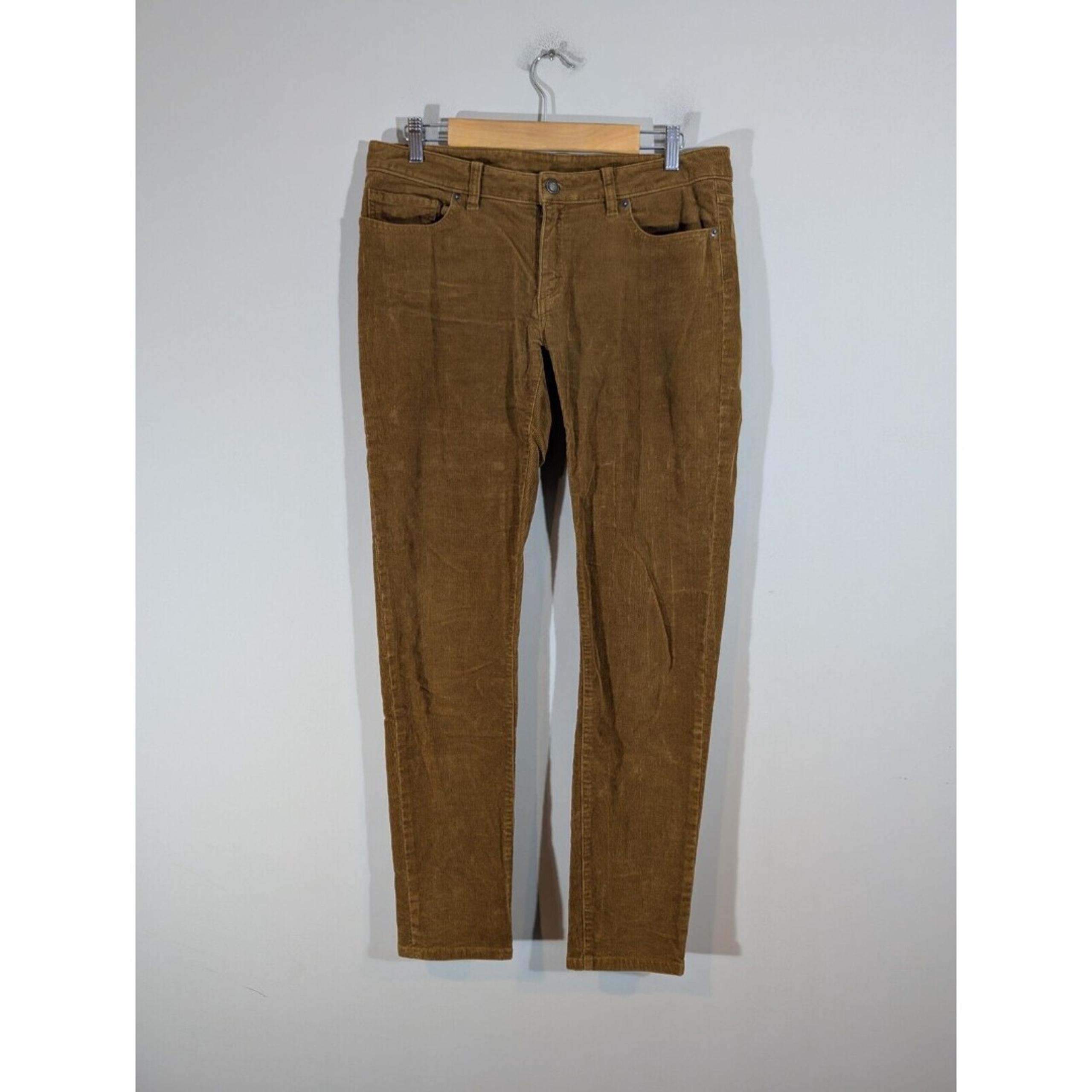 Patagonia Pants Women Sz 31 Brown Corduroy Low Rise Fitted Trousers Outdoor
