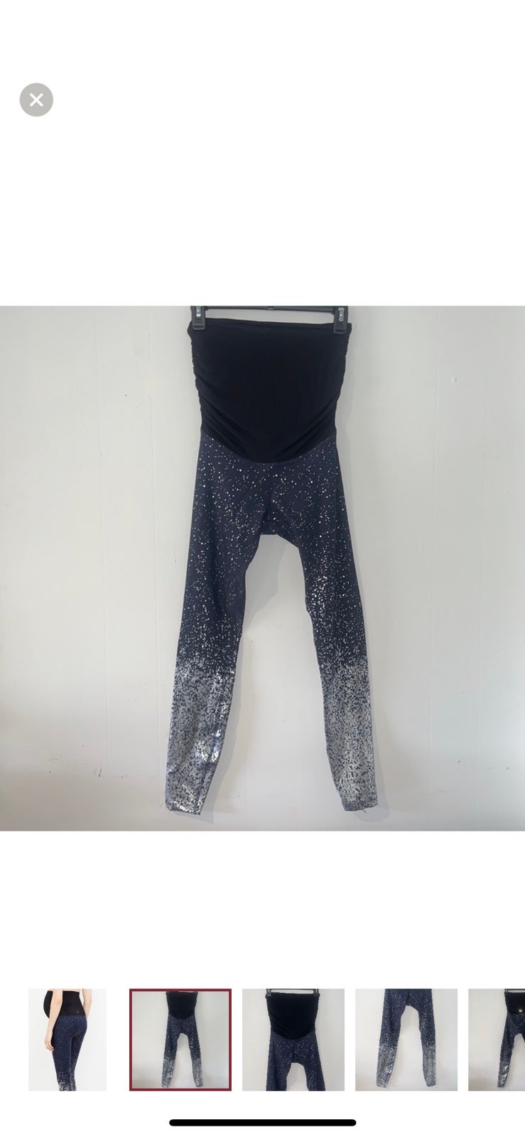 NWOT BEYOND THE BUMP Fold Over Belly Alloy Ombre Maternity Leggings S
