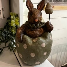 Rare Primitives By Kathy Presents Johanna Parker Bunny Rabbit in an egg