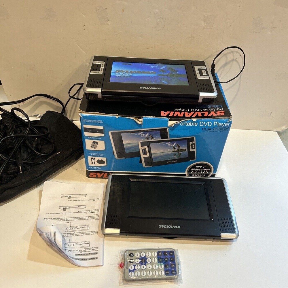 Sylvania Portable Dvd Player Dual 7 Widescreen Color LCD Sylvania With Remote