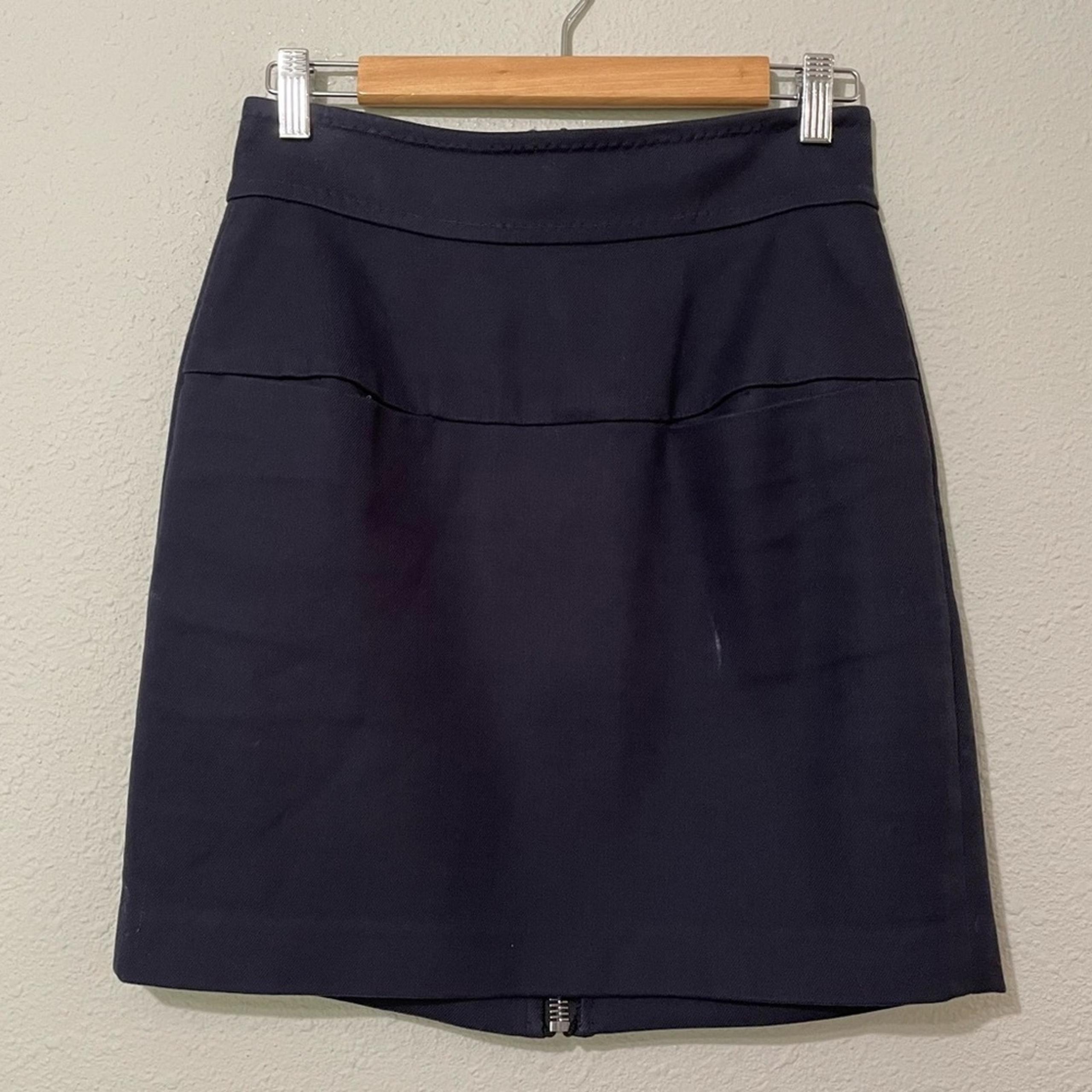 Phillip Lim Navy Blue Mini Pencil Skirt Womens 6 Preppy Dark Academia Office