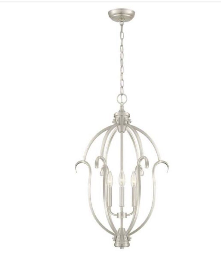 Sherwood 3-Light Steel Brushed Nickel Hanging Pendant