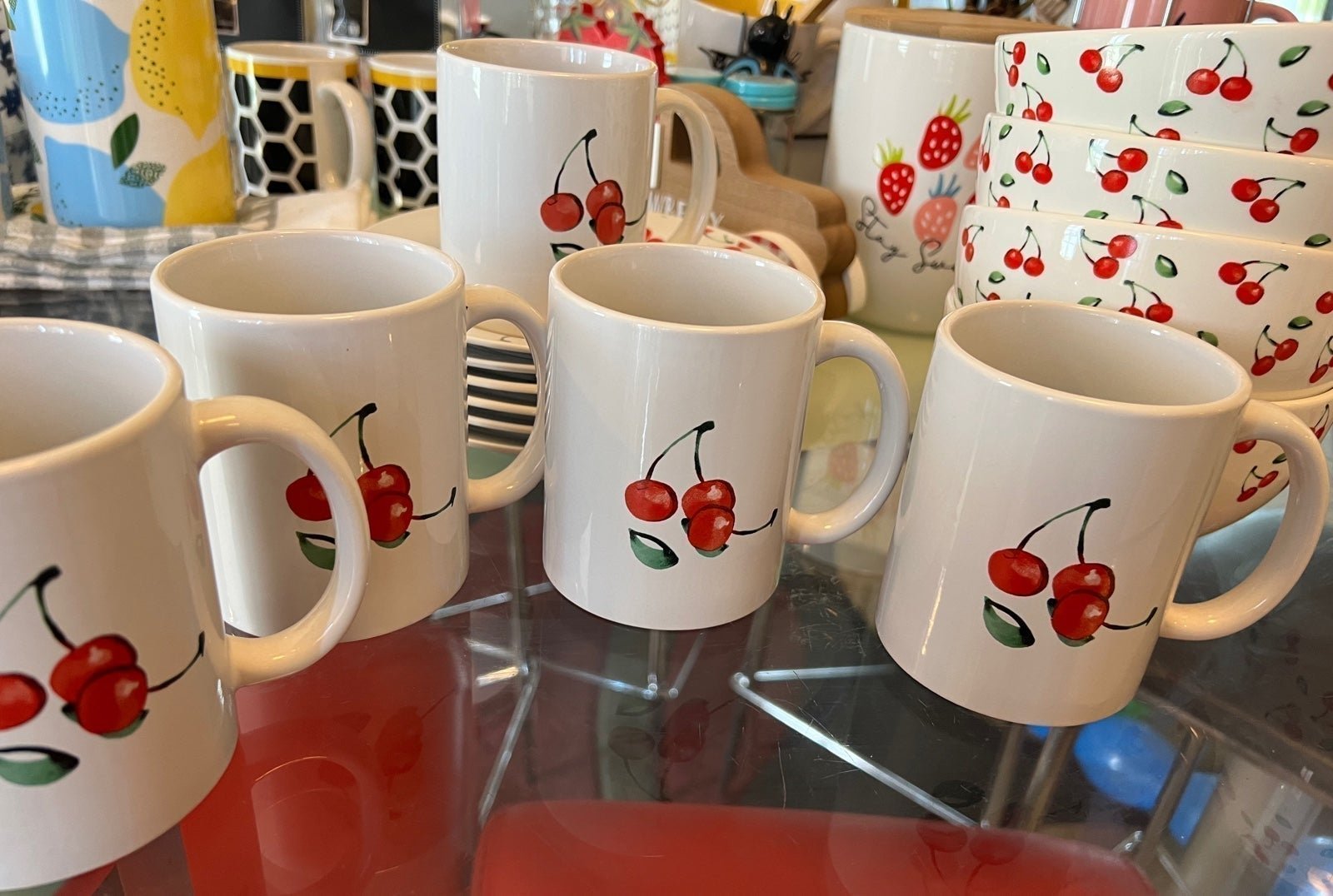 CHERRY MUGS SET 6-PCs
