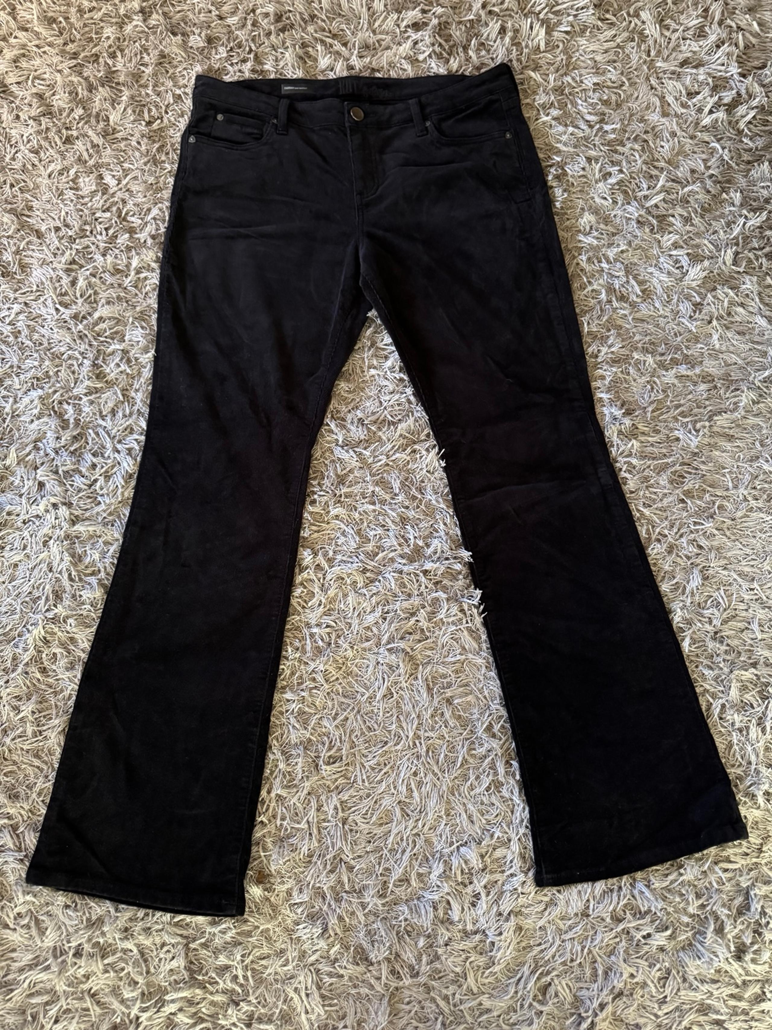 Kut From The Kloth Women's 16 Farrah Baby Bootcut Black Corduroys Pants Boho