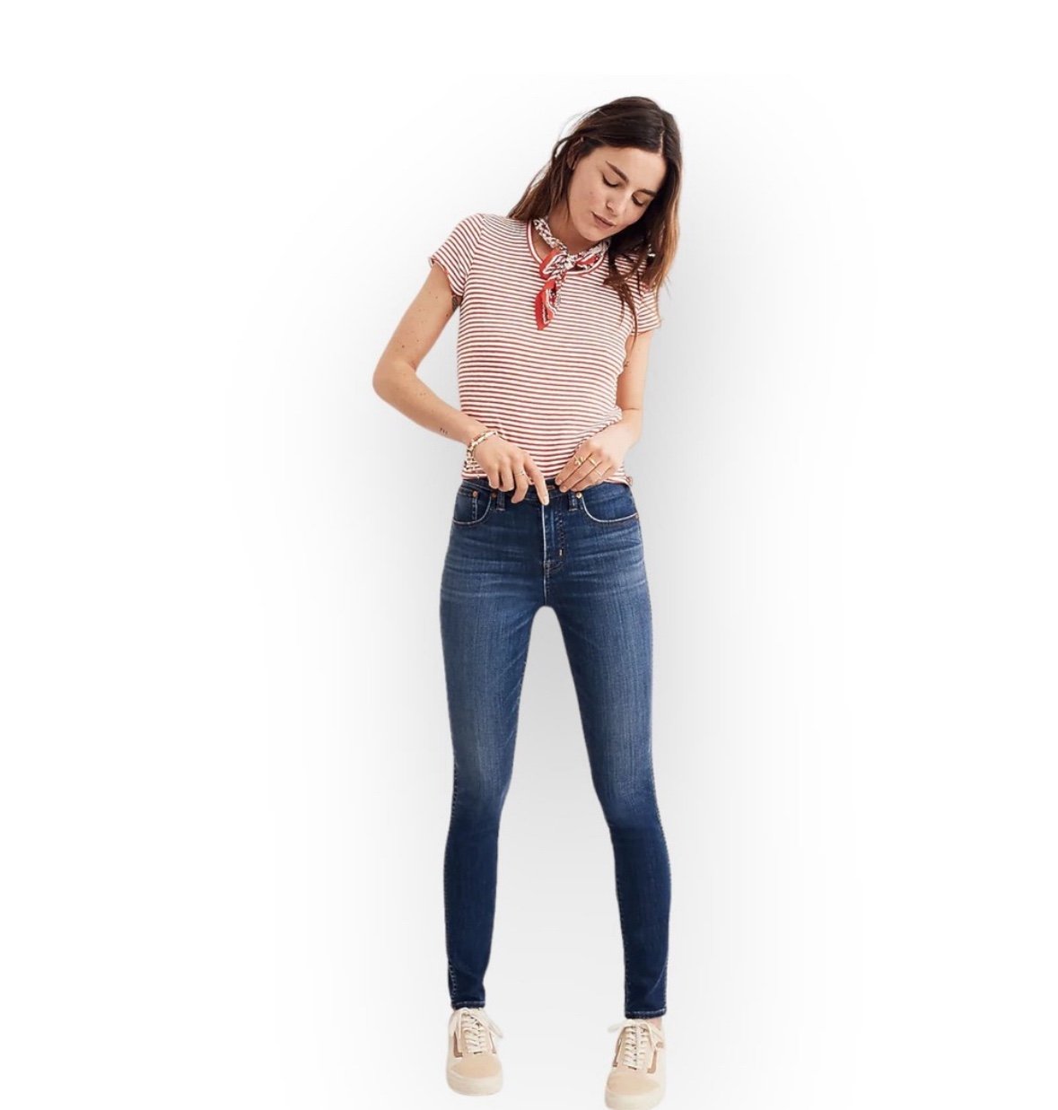 Madewell 10 High Rise Skinny Jeans TENCEL Denim Edition Size 27 Dark Wash