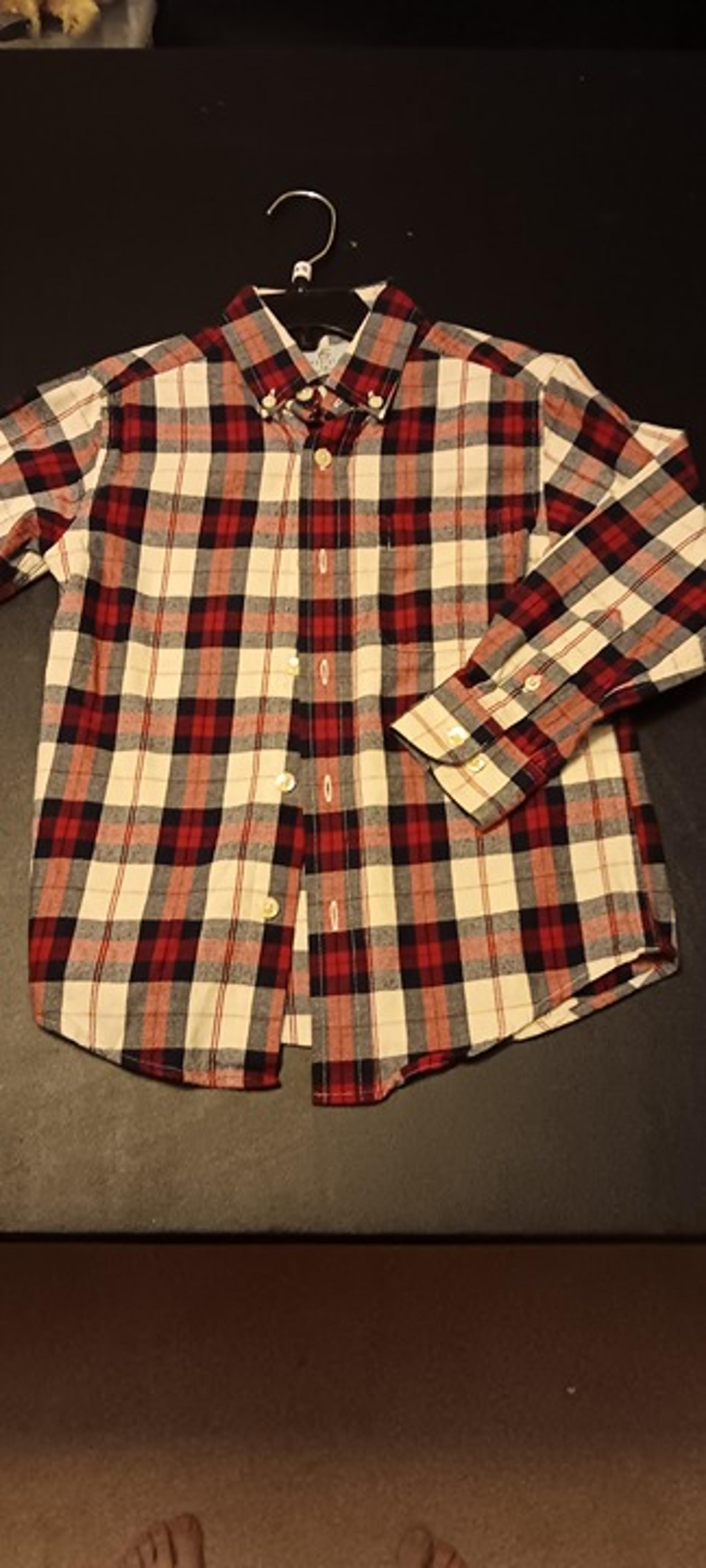 Christmas holiday plaid button down shirt size 5t
