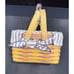 Longaberger 1998 Sweetheart Swing Handle Red Fabric Liner Protector open Basket