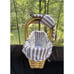 Longaberger 1998 Sweetheart Swing Handle Red Fabric Liner Protector open Basket