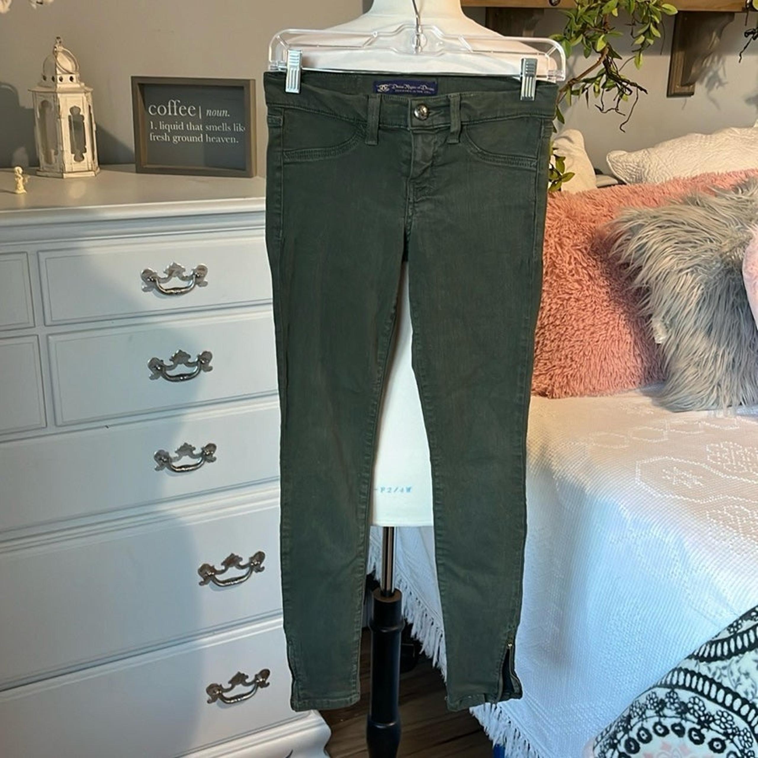 Divine Rights of Denim Jeans Olive Green Skinny Womens 25