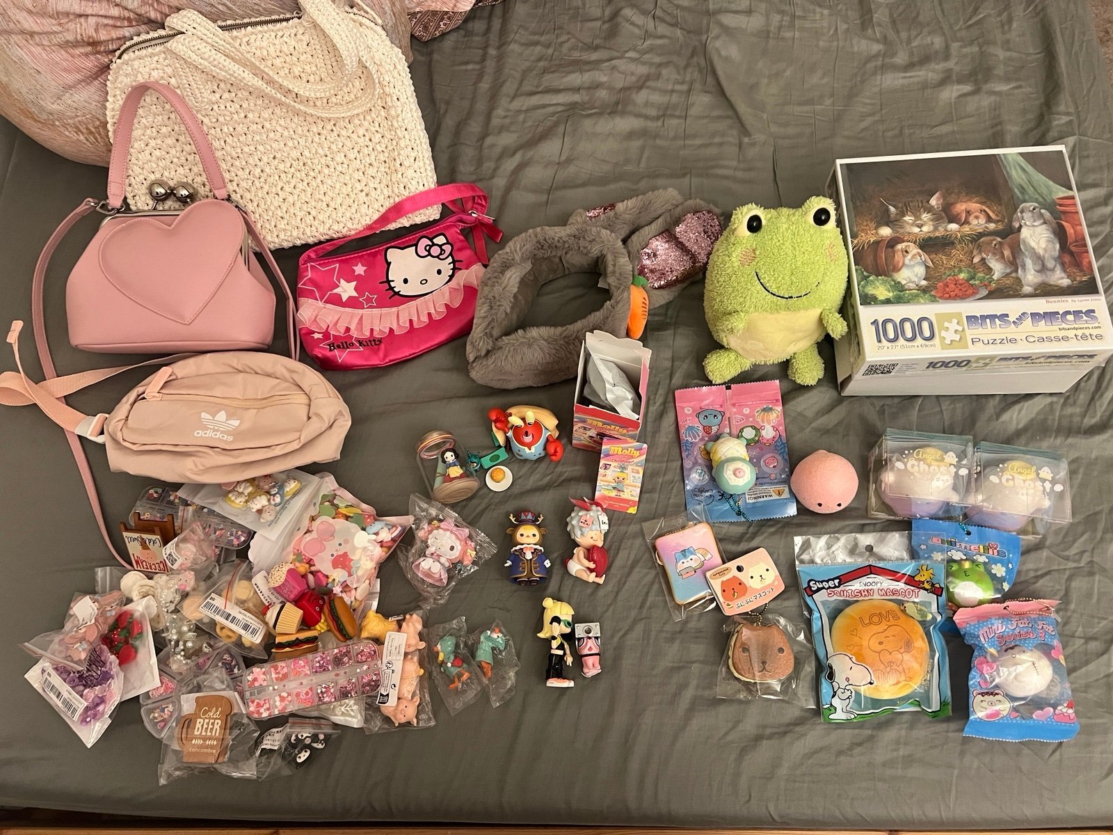 Popmart figures, flat back charms, squishes lot