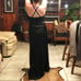 Dessy Collection Black Satin Maxi Dress - Braided Straps