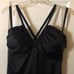 Dessy Collection Black Satin Maxi Dress - Braided Straps