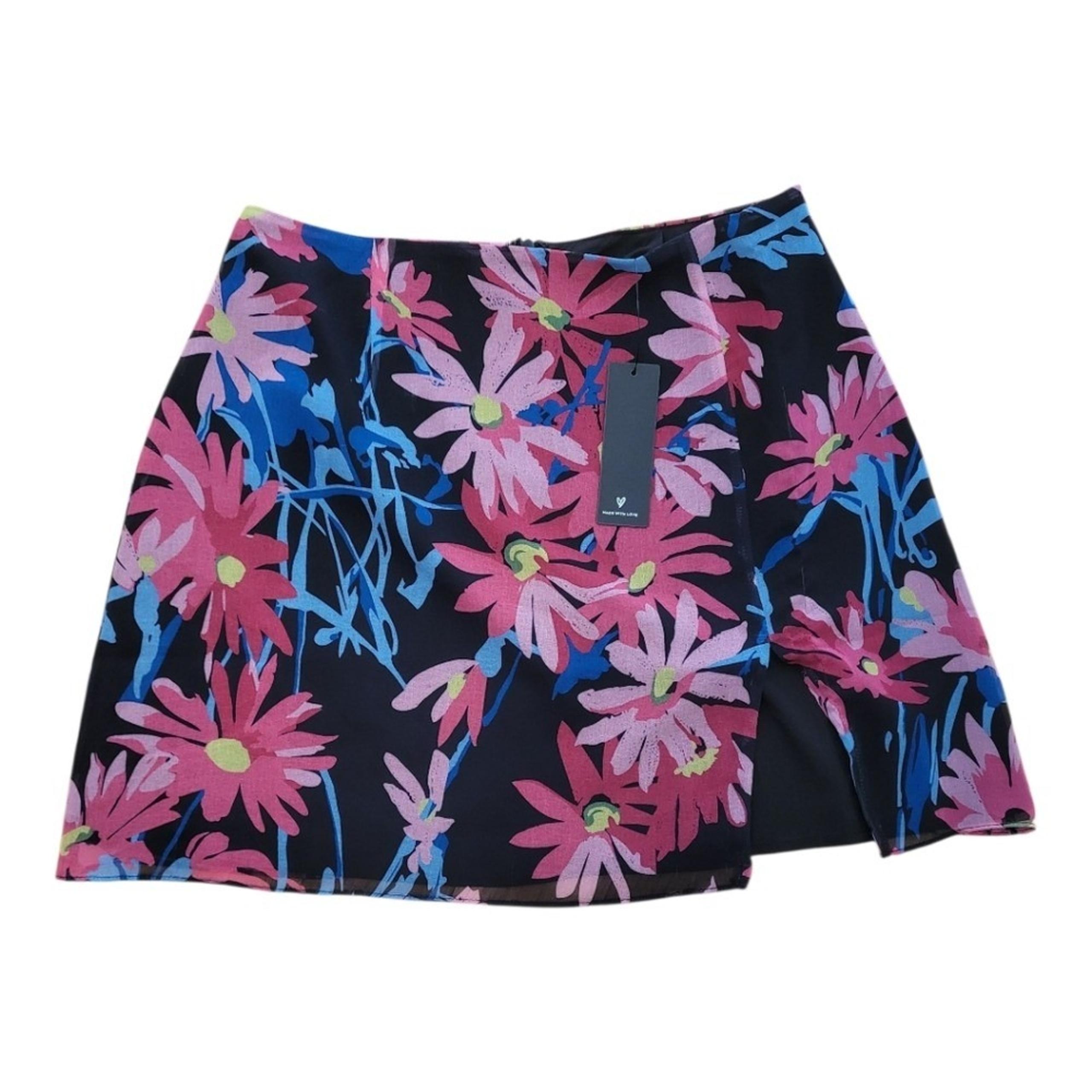 Lulus Colorful Daisy Floral Mini Skirt Womens Size M New