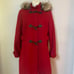 Women’s M Red Nautica Wool Coat Jacket Amazing Shape Wool