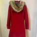 Women’s M Red Nautica Wool Coat Jacket Amazing Shape Wool