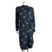 Vince Floral Print Tie Dress XS Black Crinkle Tossed Bouquet Pockets Kimono
