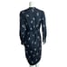 Vince Floral Print Tie Dress XS Black Crinkle Tossed Bouquet Pockets Kimono