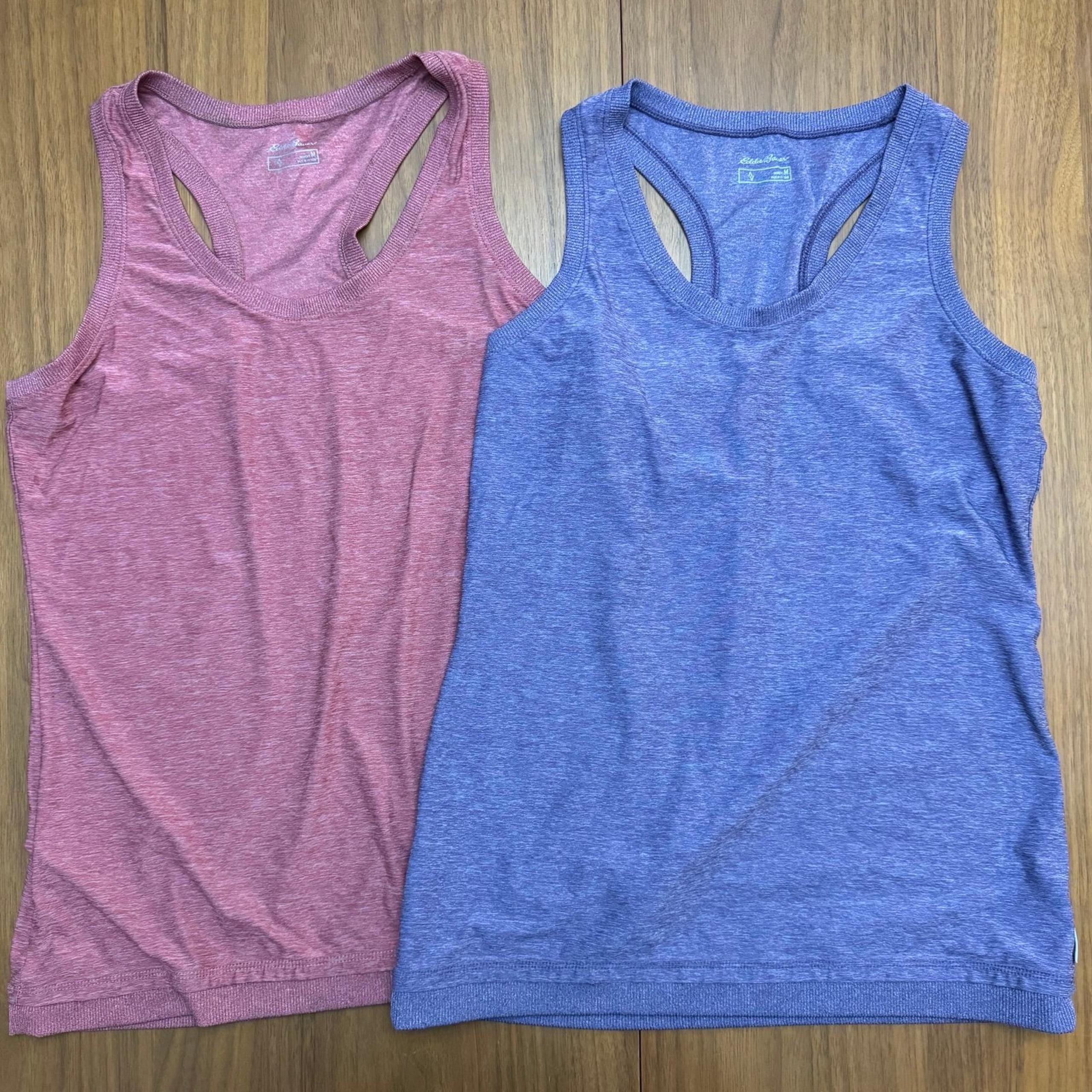 Eddie Bauer Racerbaxk Tank Tops - set of two purple & pink - women’s M like new