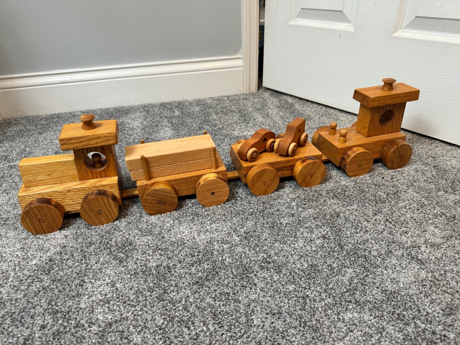 Vintage Hand Crafted Wooden Train Set