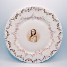 Antique Carl Tielsch C.T. Marie Leczinska Scalloped Plate 7.5 1876-1909
