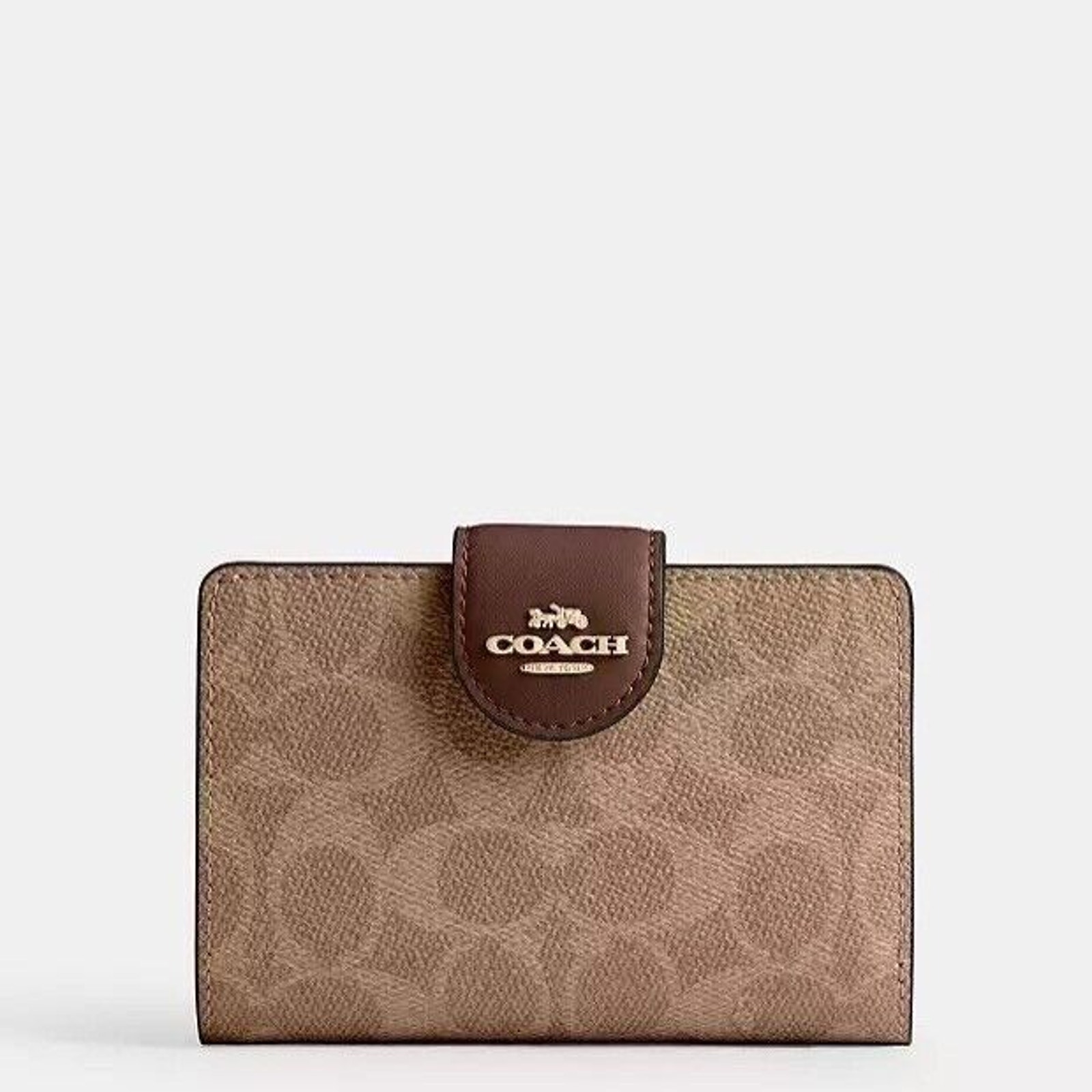 NWT 2024 NEW Coach Medium Corner Zip Wallet In Signature Canvas CW786