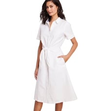 Vineyard Vines Tie-Front Linen Dress, White, Size 6, NWT