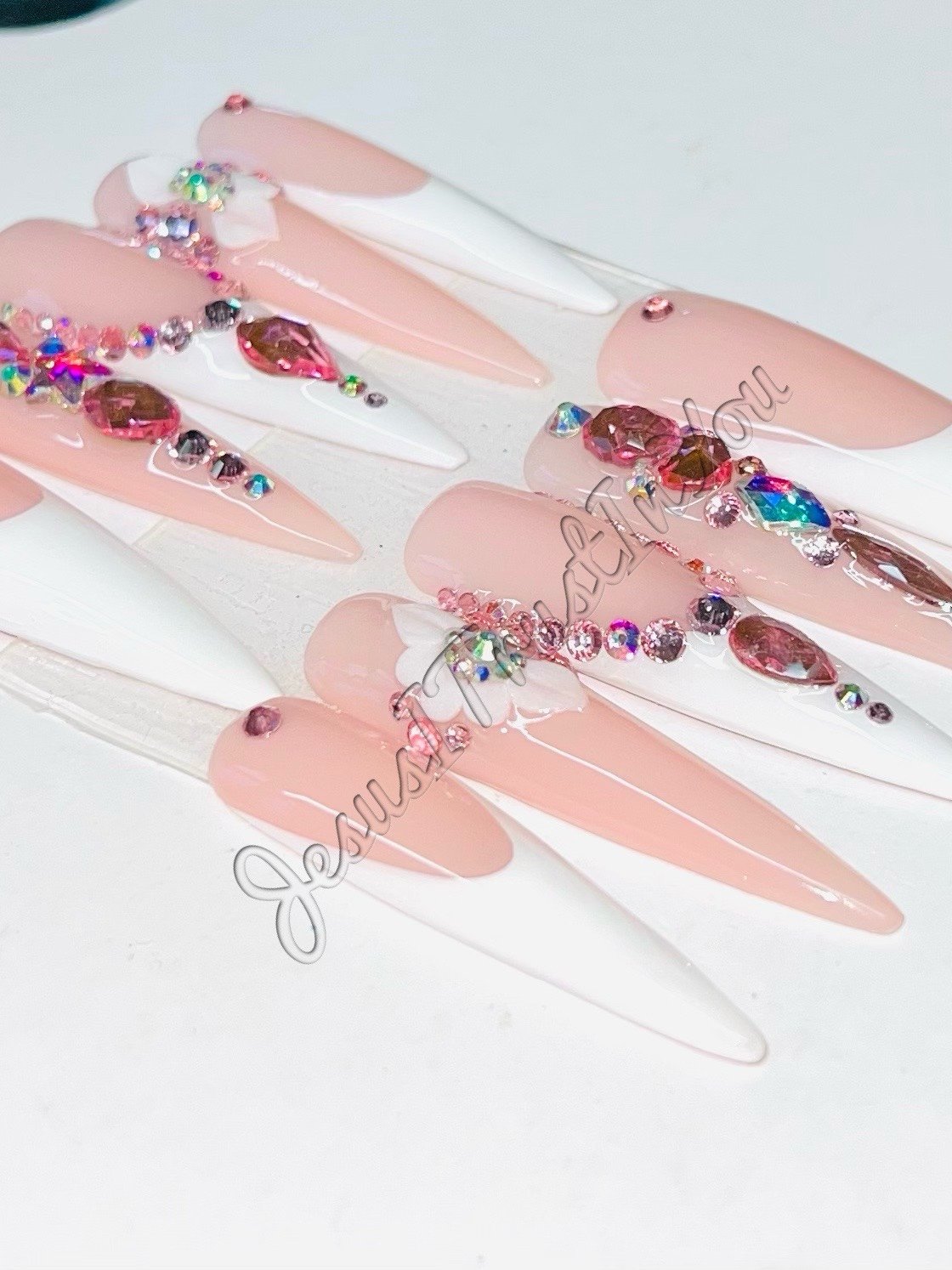 3X XXXL STILETTO GEL PRESS ON NAILS - STUNNER