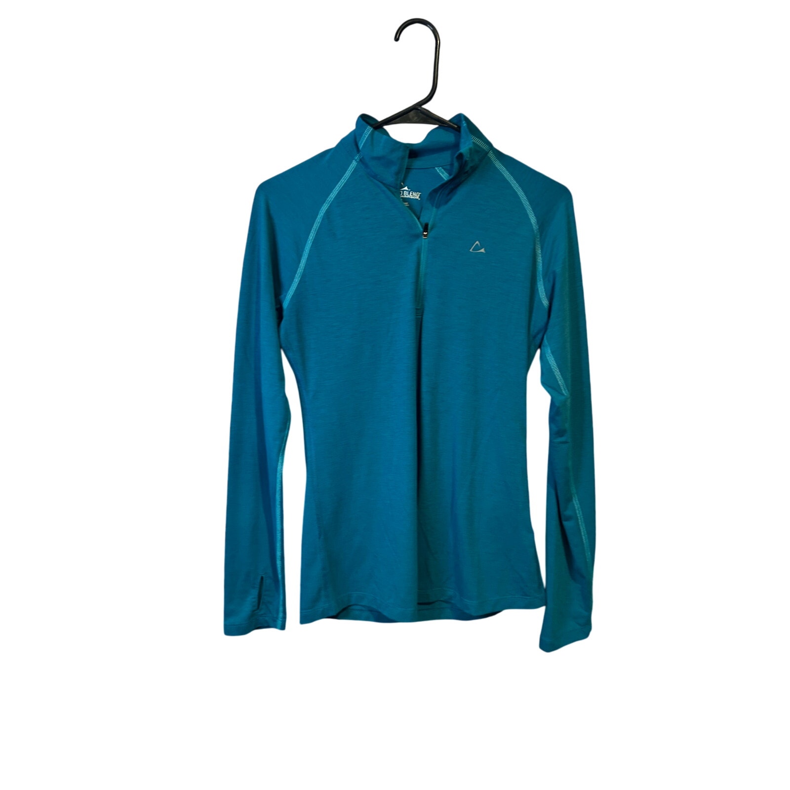 Merino Blend Paradox teal blue 1/4 zip dri release shirt top women's size small