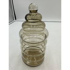 Mid Century Mod Holmegaard Primula Apothecary Smoked Glass Canister Jacob Bang