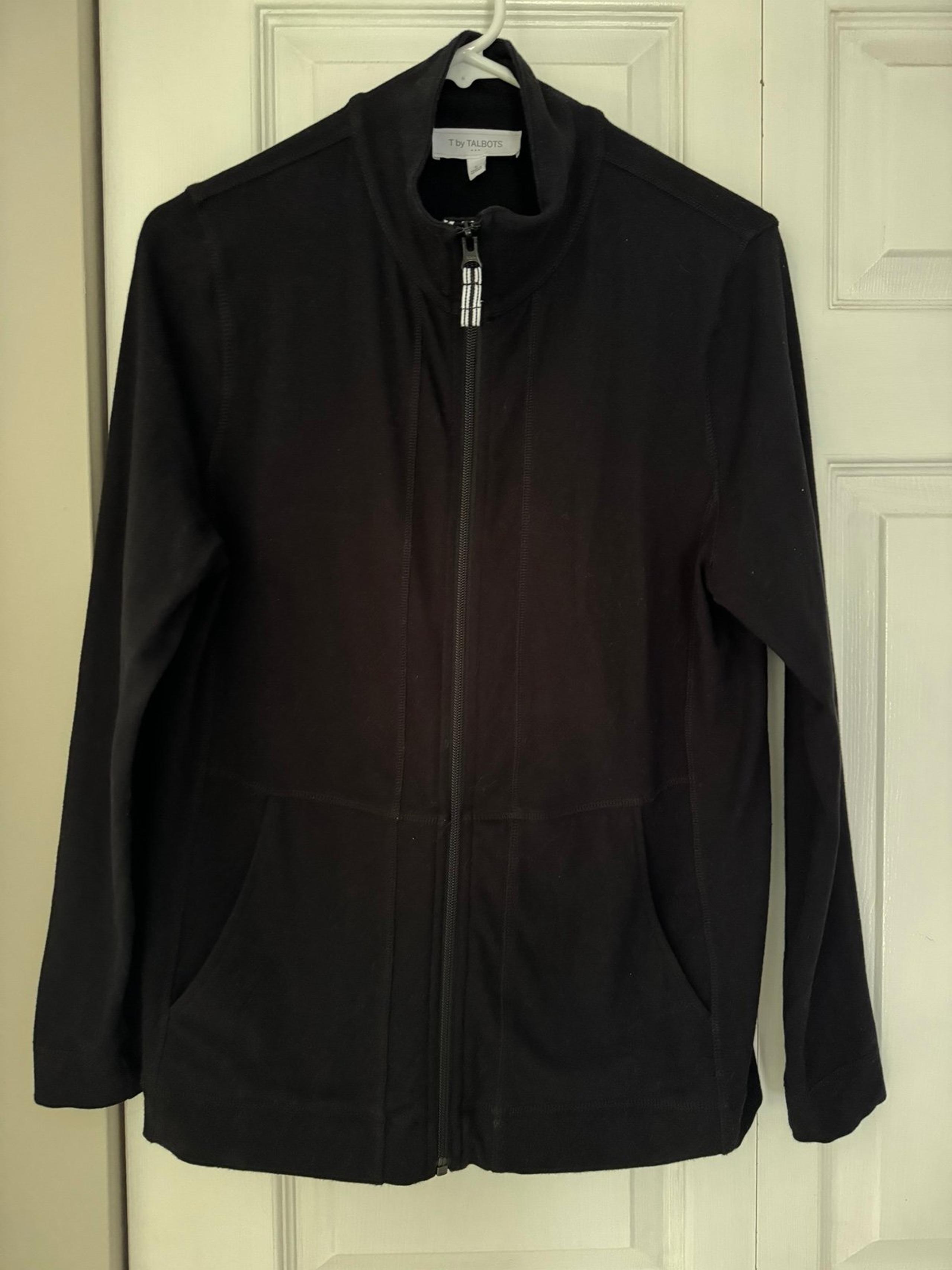T by Talbots Black Full Zip Active Jacket