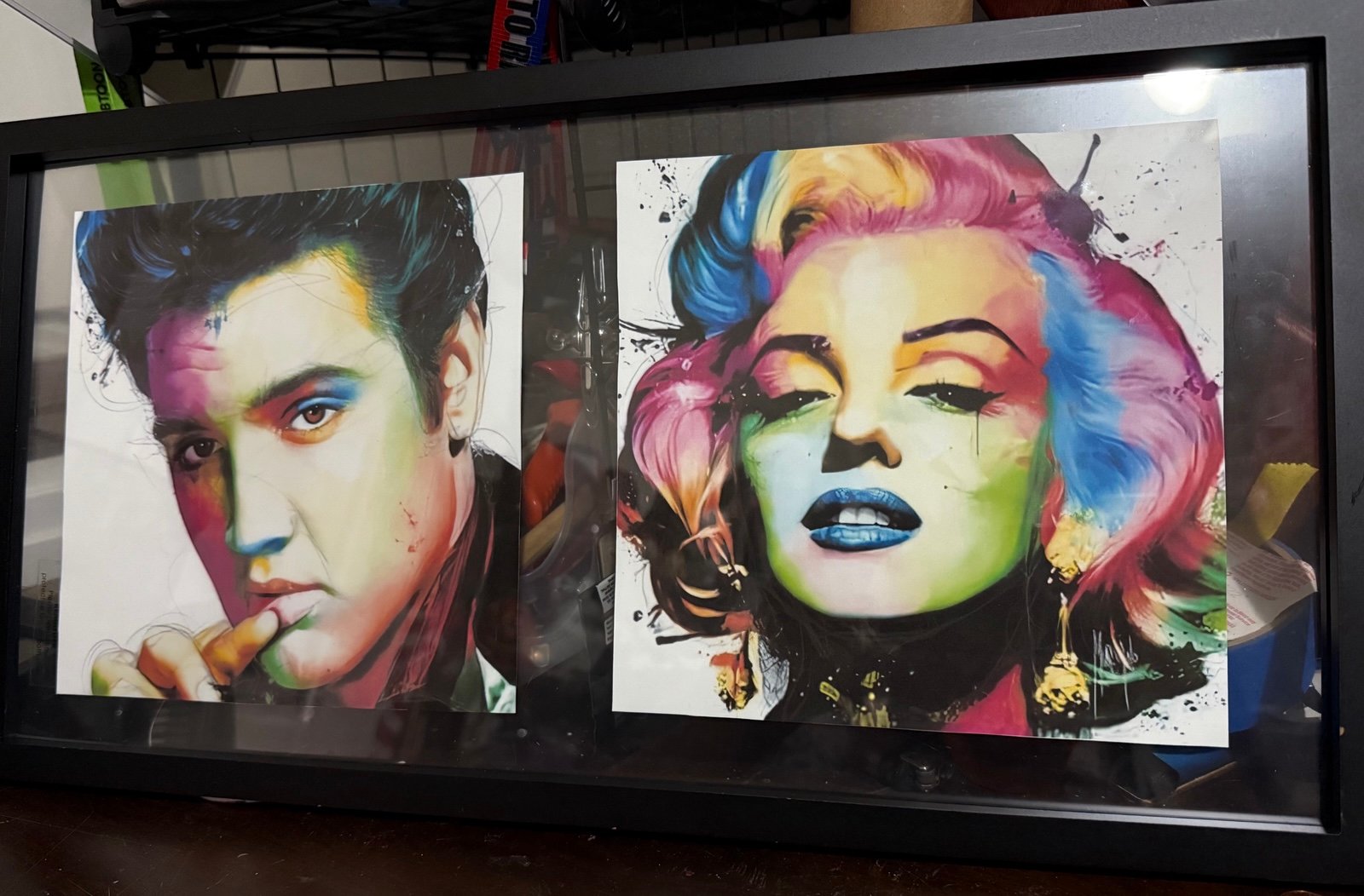 Marylin Monroe Elvis pop art frame