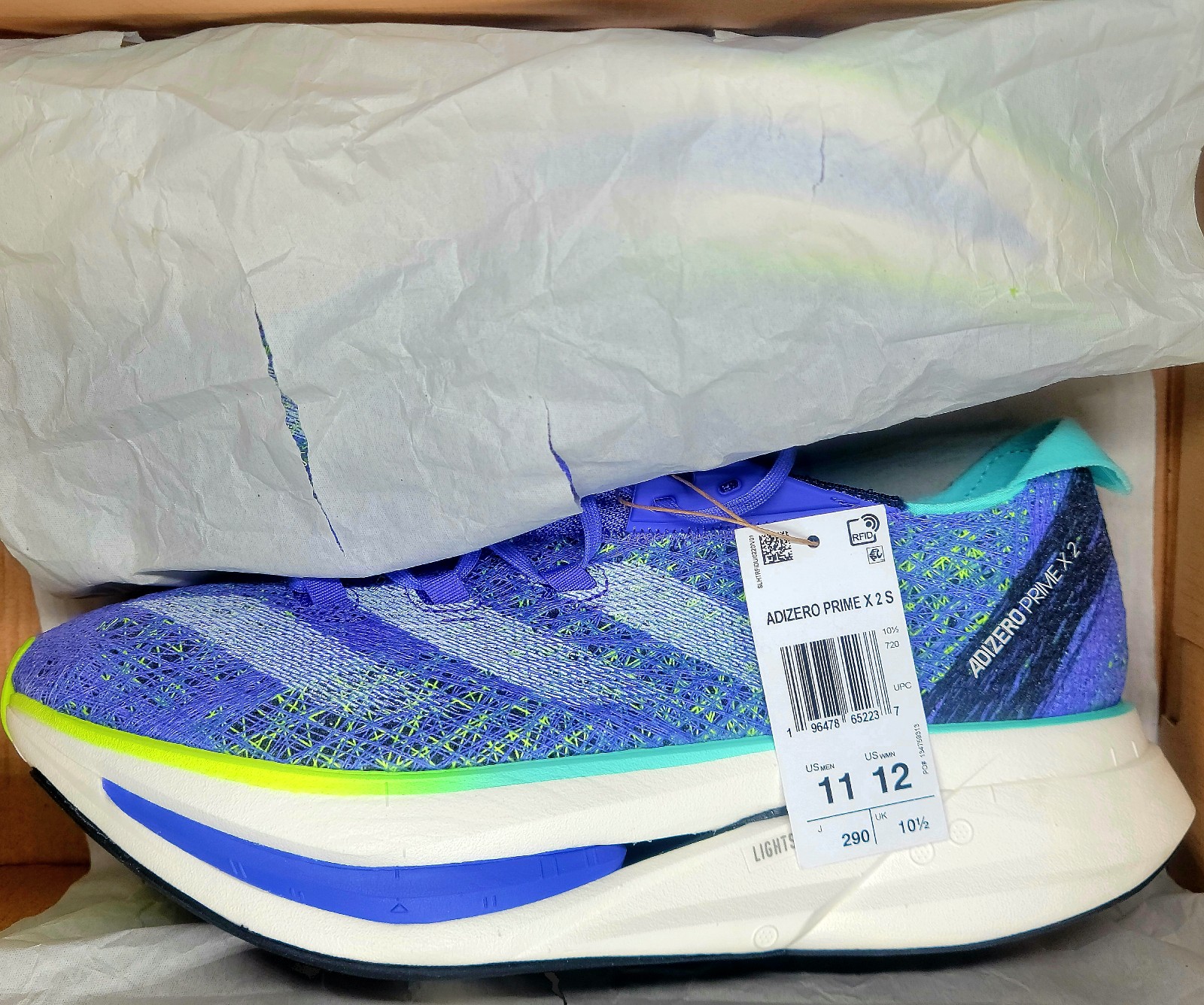 Adidas Adizero X Prime 2.0 Strung 2024 Running Shoes Coltbolt Sz 10 Men NIB