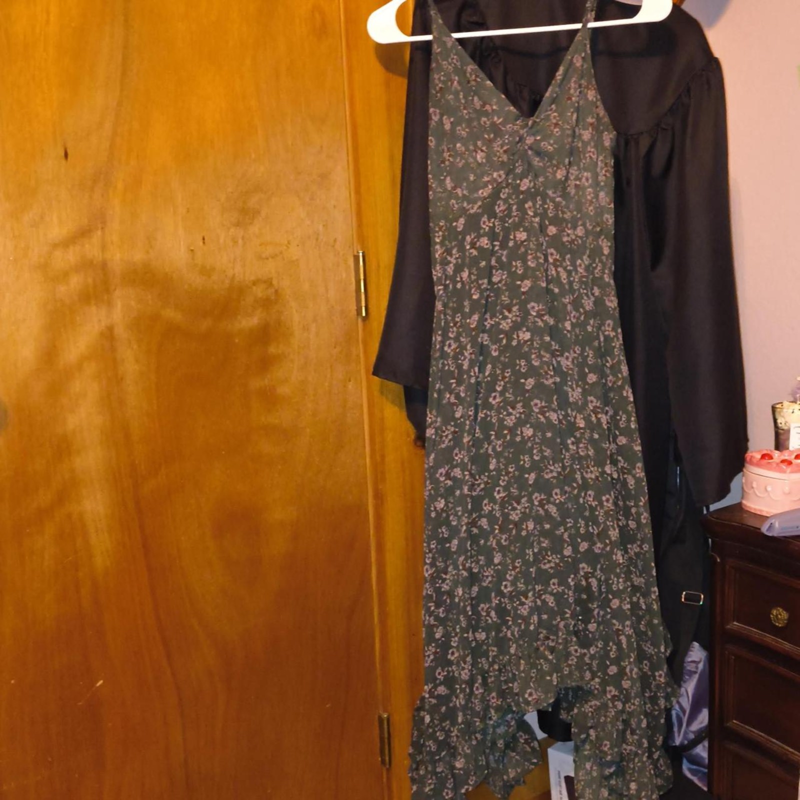 Cavender's Small Size Floral Angie Green Cottagecore Western Dress