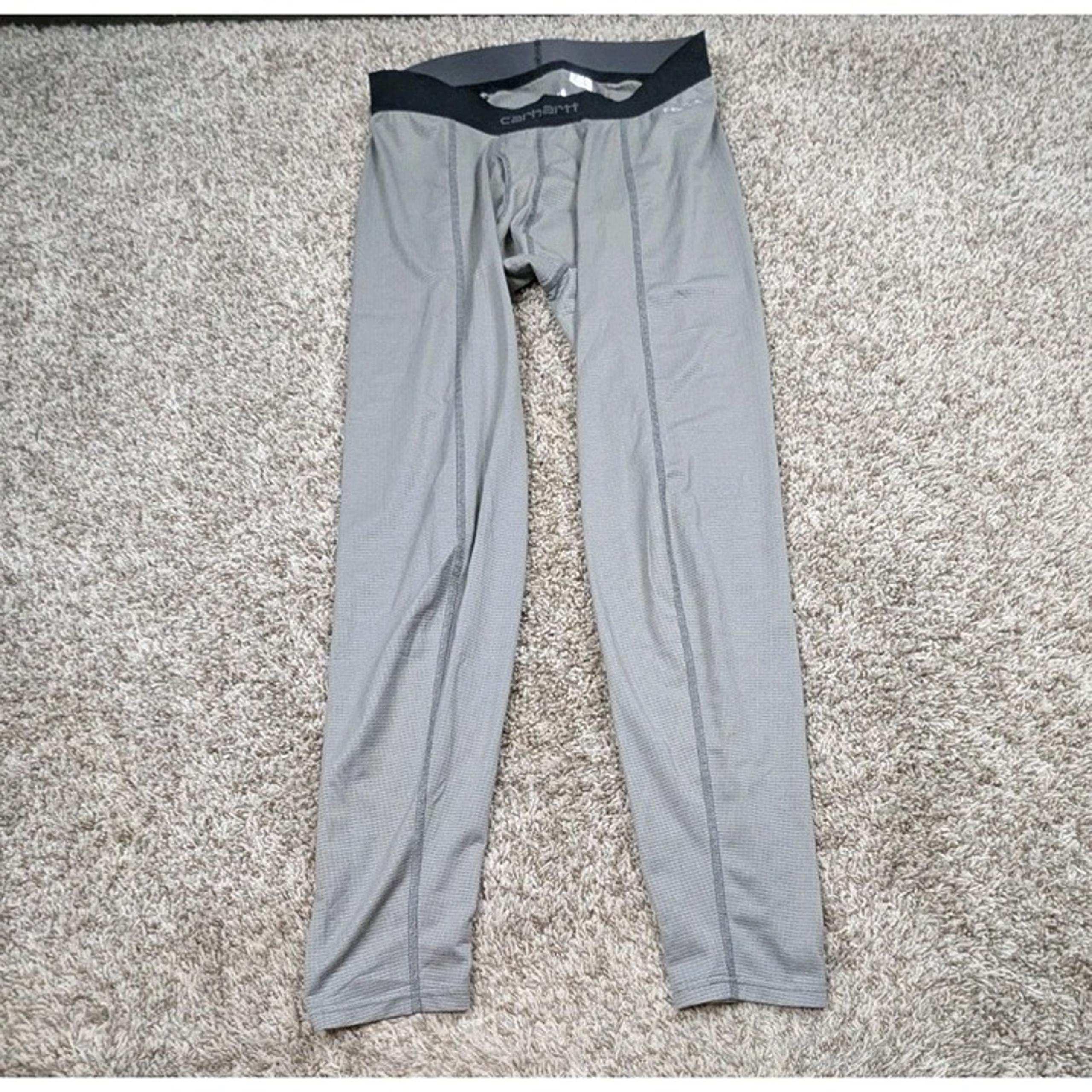 Carhartt Base Layer Pants Mens Large Grey Thermal Force Hiking Bottom Outdoors
