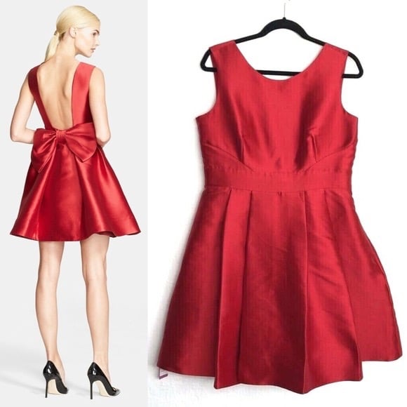 NWT Kate Spade Bowback dress in Red, size 10