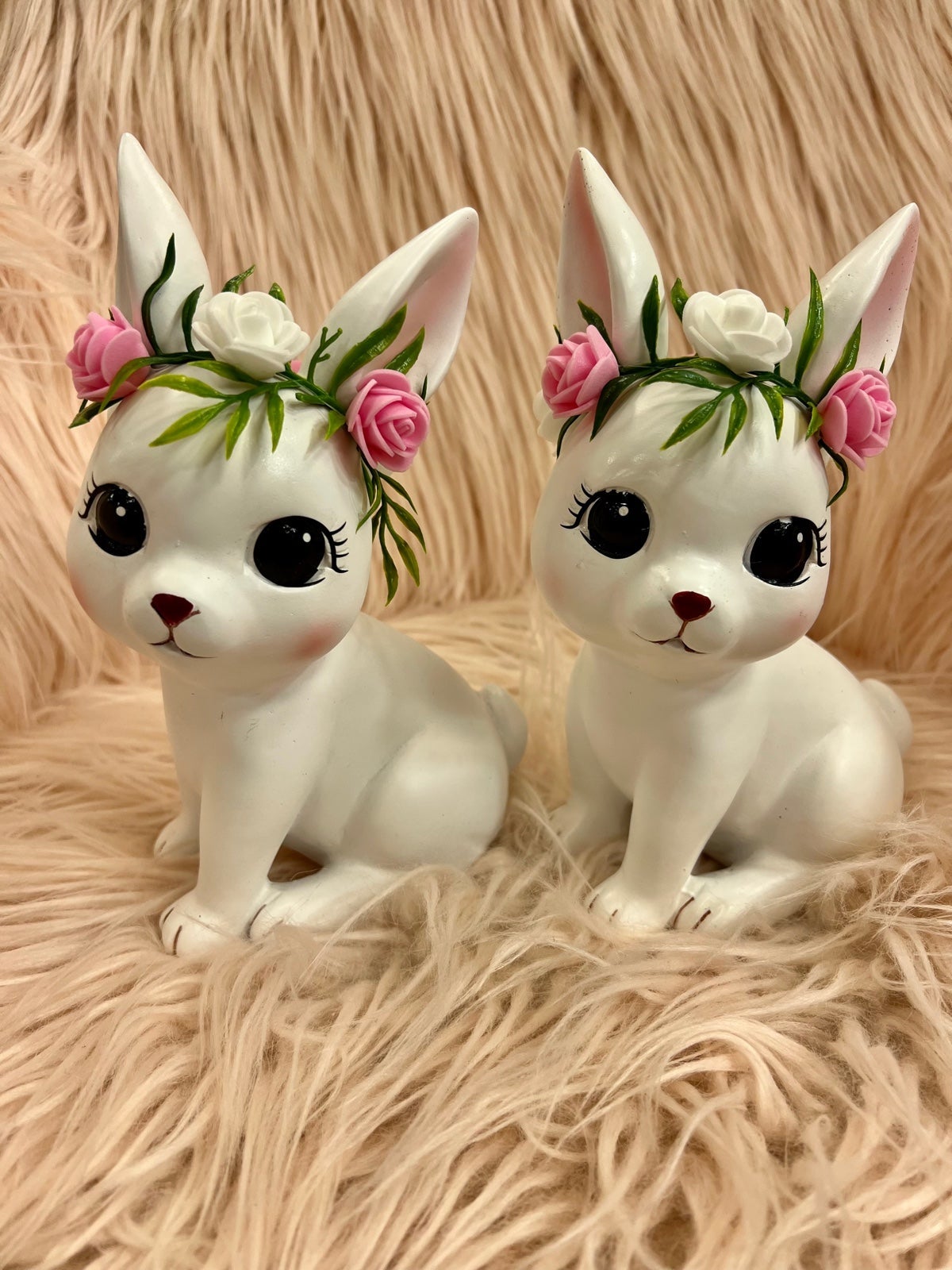 2 whimsical cute easter bunnies !